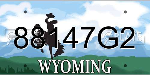 88147G2 Wyoming License Plate