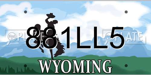 881LL5 Wyoming License Plate