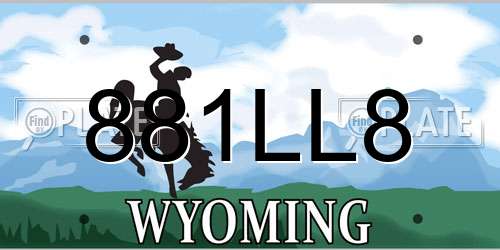 881LL8 Wyoming License Plate