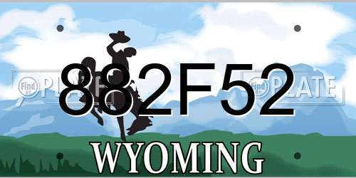 882F52 Wyoming License Plate