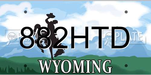 882HTD Wyoming License Plate