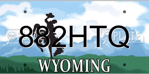 882HTQ Wyoming License Plate