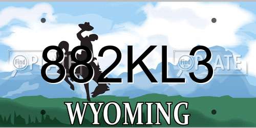 882KL3 Wyoming License Plate