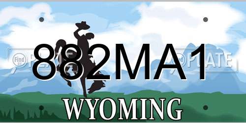 882MA1 Wyoming License Plate