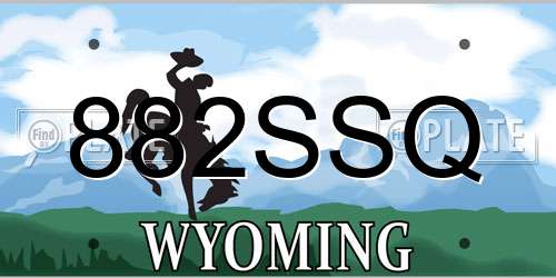 882SSQ Wyoming License Plate