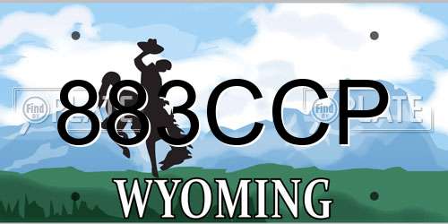 883CCP Wyoming License Plate
