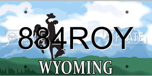 884ROY Wyoming License Plate