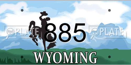 885 Wyoming License Plate