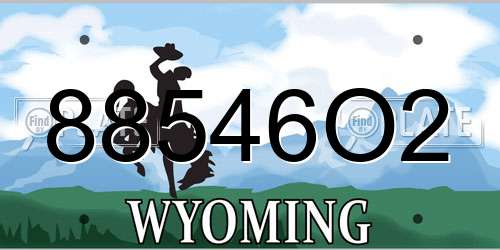 88546O2 Wyoming License Plate