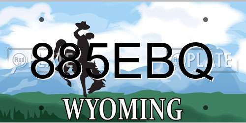 885EBQ Wyoming License Plate