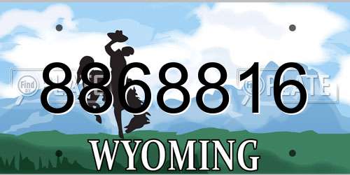 8868816 Wyoming License Plate