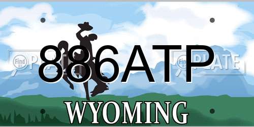 886ATP Wyoming License Plate