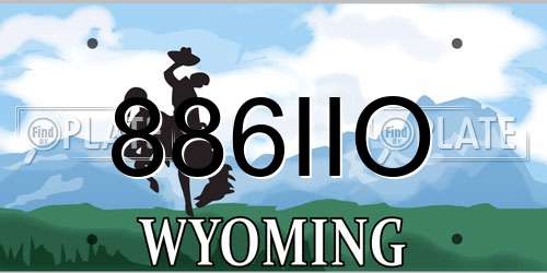 886IIO Wyoming License Plate