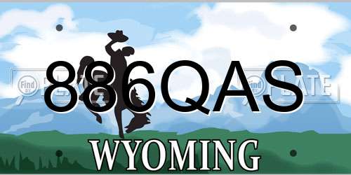 886QAS Wyoming License Plate