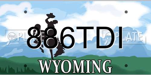 886TDI Wyoming License Plate