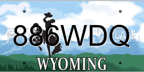 886WDQ Wyoming License Plate