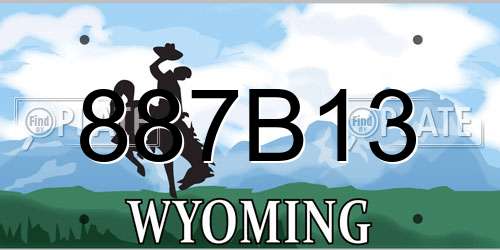 887B13 Wyoming License Plate