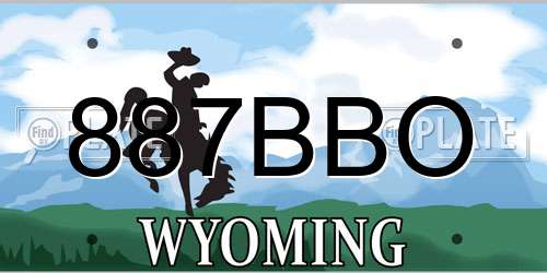 887BBO Wyoming License Plate