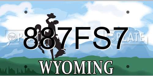 887FS7 Wyoming License Plate