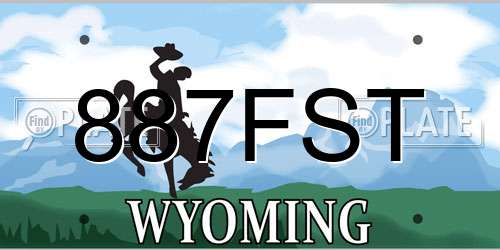887FST Wyoming License Plate