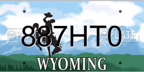 887HT0 Wyoming License Plate