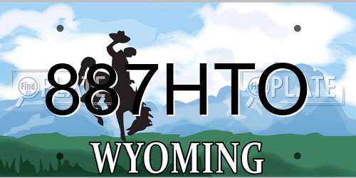 887HTO Wyoming License Plate