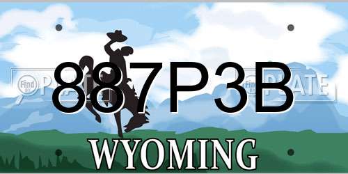 887P3B Wyoming License Plate