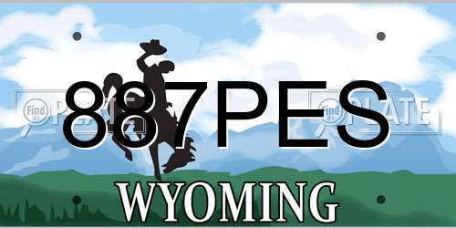 887PES Wyoming License Plate