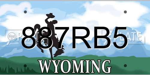 887RB5 Wyoming License Plate