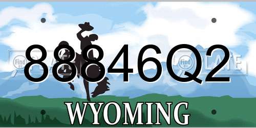 88846Q2 Wyoming License Plate