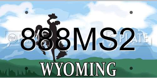 888MS2 Wyoming License Plate