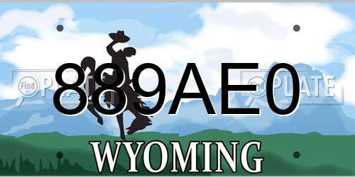889AE0 Wyoming License Plate