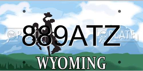 889ATZ Wyoming License Plate