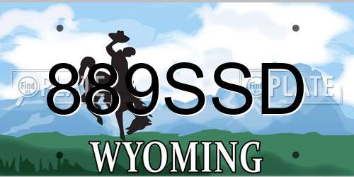 889SSD Wyoming License Plate