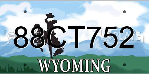 88CT752 Wyoming License Plate