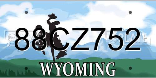 88CZ752 Wyoming License Plate