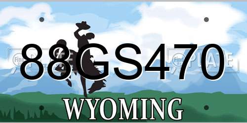 88GS470 Wyoming License Plate