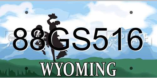 88GS516 Wyoming License Plate
