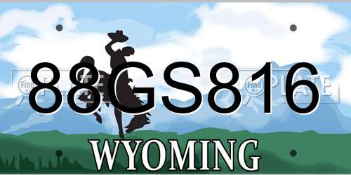 88GS816 Wyoming License Plate