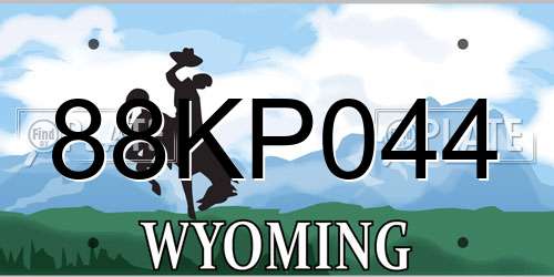 88KP044 Wyoming License Plate