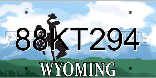 88KT294 Wyoming License Plate