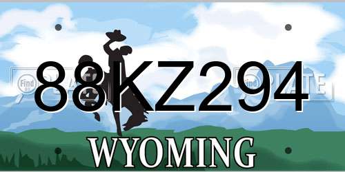 88KZ294 Wyoming License Plate