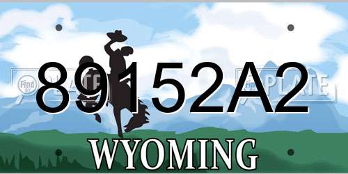89152A2 Wyoming License Plate