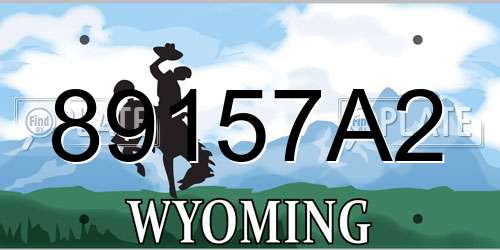 89157A2 Wyoming License Plate