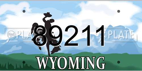 89211 Wyoming License Plate