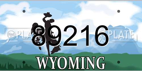 89216 Wyoming License Plate