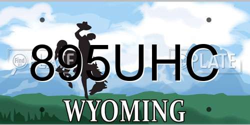 895UHC Wyoming License Plate
