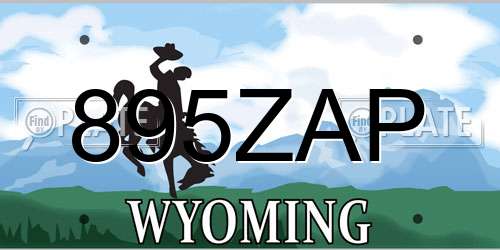 895ZAP Wyoming License Plate