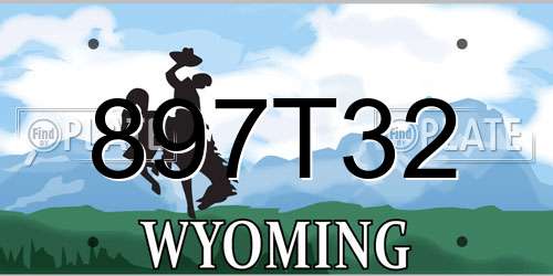 897T32 Wyoming License Plate