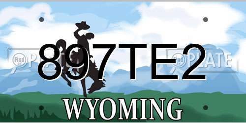 897TE2 Wyoming License Plate